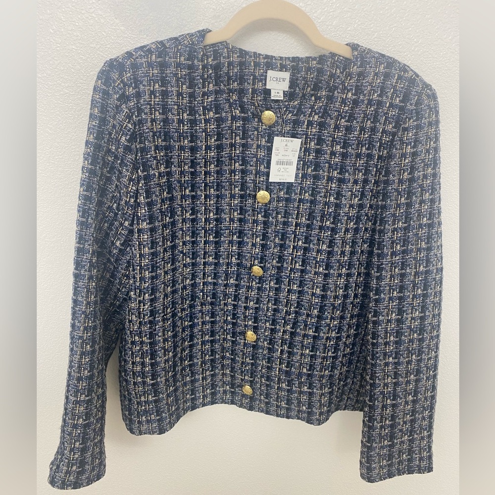 NWT J. Crew Collarless Blazer